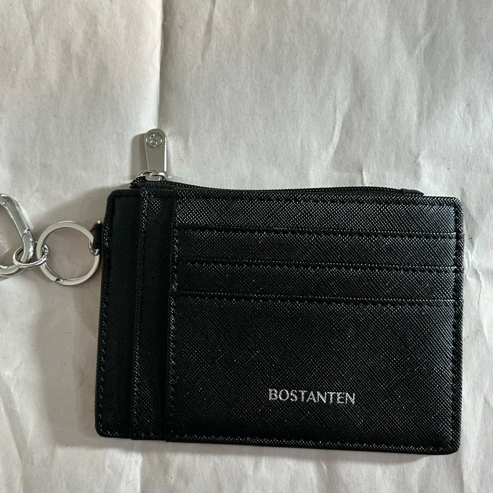 BOSTANTEN Black Card Holder with Key Ring
